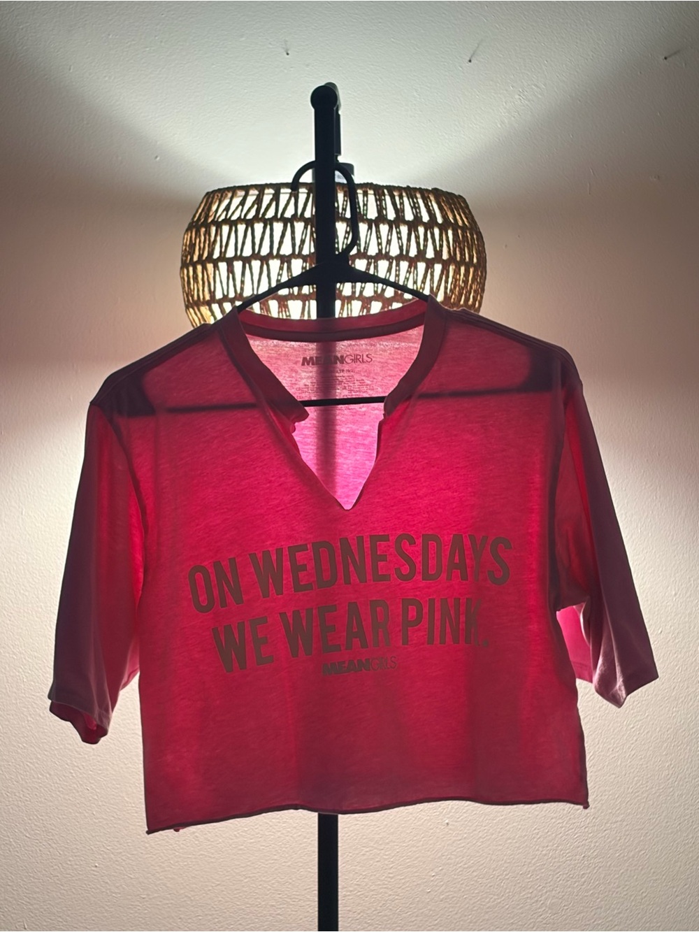 Mean Girls 'On Wednesdays We Wear Pink' Pink Cropped Tee